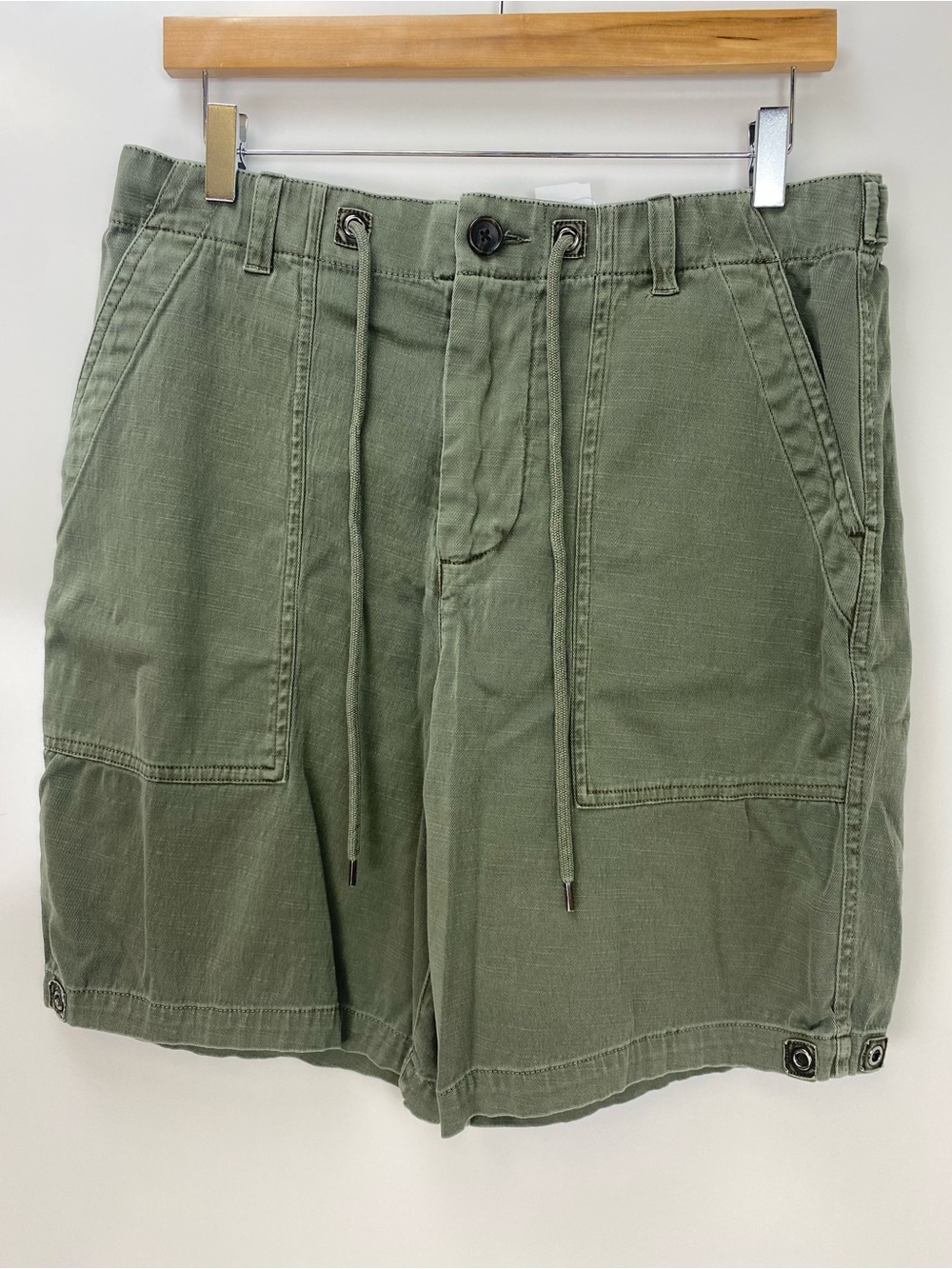 James Perse Olive Cargo Drawstring Shorts
